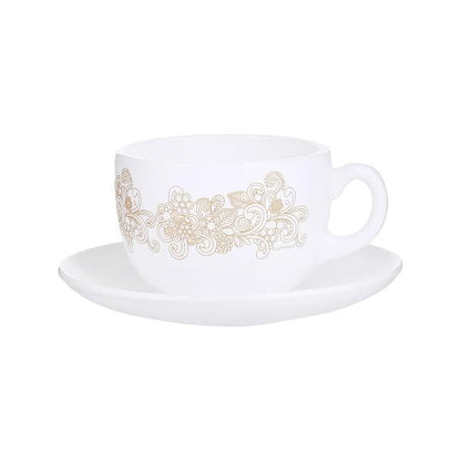 Luminarc Celebration 46 Piece Dinner Set Gold & White