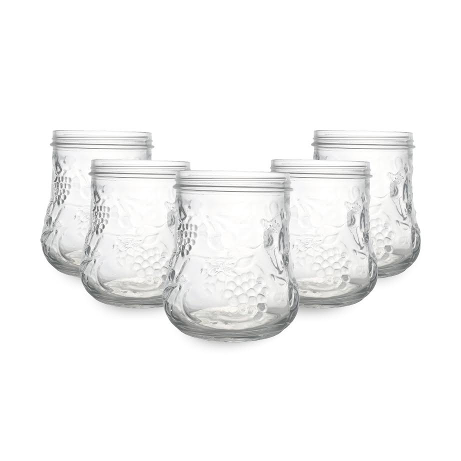 Kitchen Life 5 Piece 2Lt Patterned Jar Set Clear