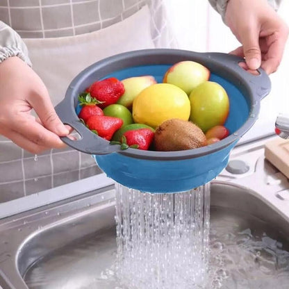 Excellent Houseware Foldable Colander Blue