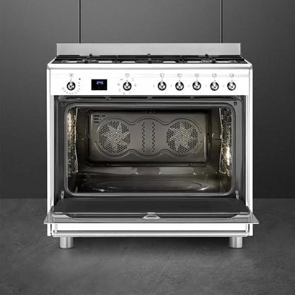 Smeg 90cm Cooker With Gas Hob White