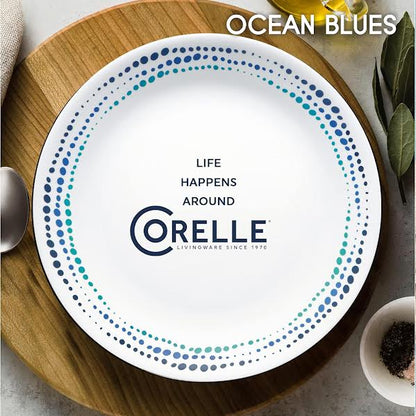 Corelle Ocean Blues 16 Piece Dinner Set White