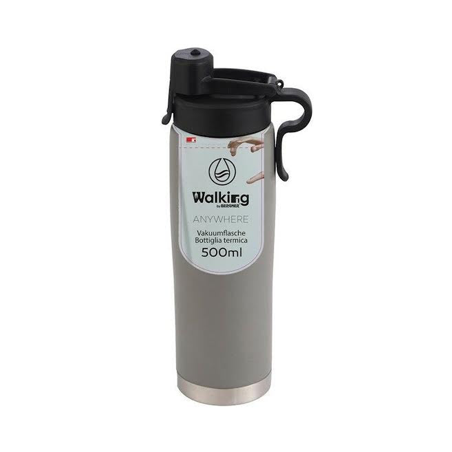 Kitchen Life 500ml Stainless Steel Walking Anywhere Water Bottle Grey