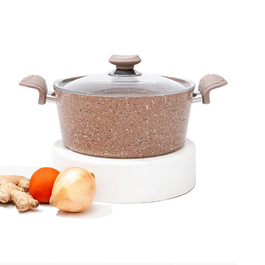 OMS 22cm Granite Deep Casserole Brown