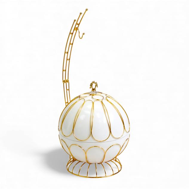 8Lt Chafing Dish White & Gold