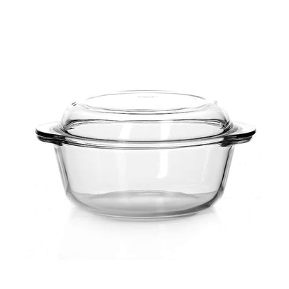 Borcam 1.45Lt Round Casserole with Lid Clear