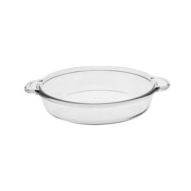 Borcam 25,6cm Round Casserole with Handles Clear