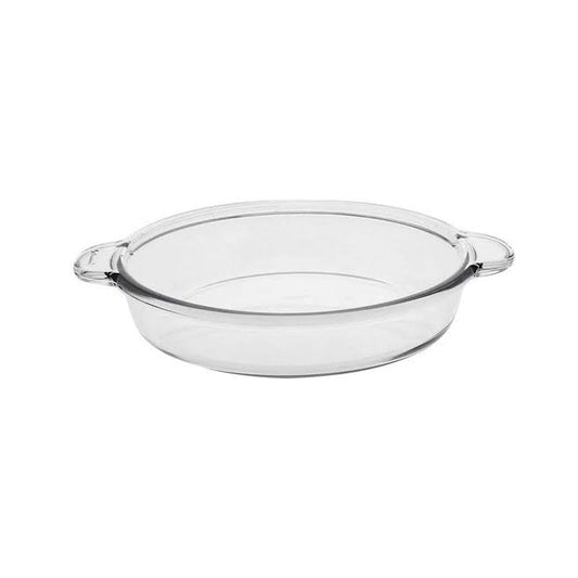 Borcam 25,6cm Round Casserole with Handles Clear