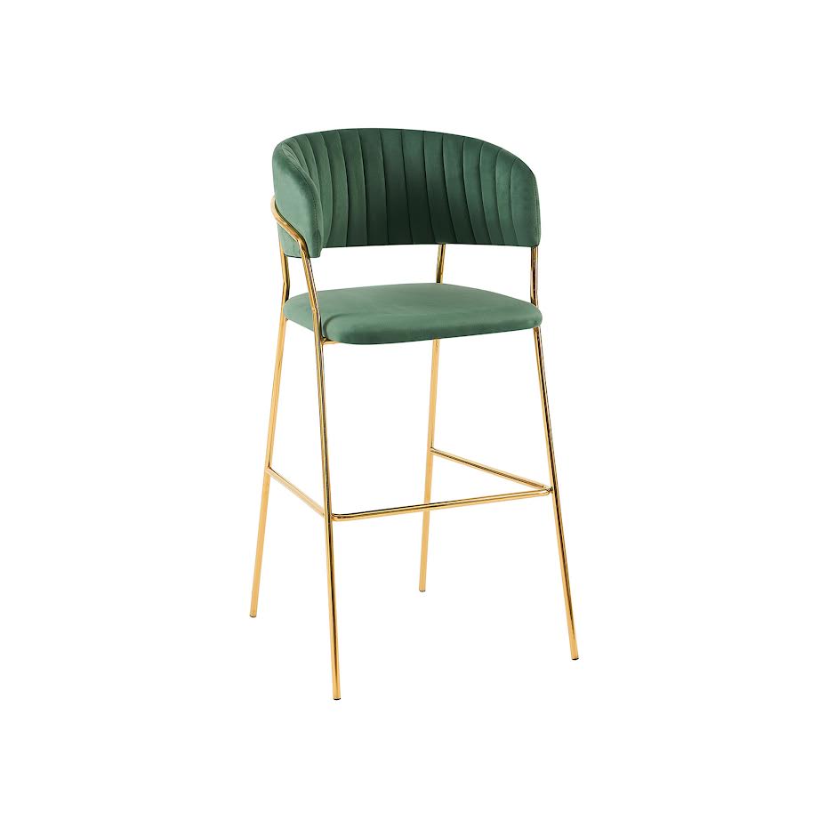 Exotic Designs Gold Frame Bar Chair Green