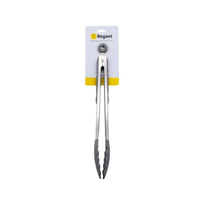 Regent Stainless Steel Tong with Silicone Tips Grey & Silver