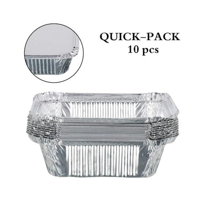 Inpulse Homeware 10 Pack 450ml Aluminium Foil Food Container Silver