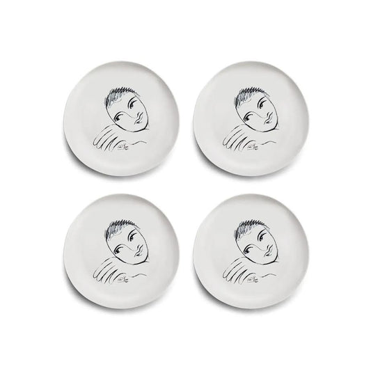 Carrol Boyes 4 Piece Let's Face It Dinner Plate Set White