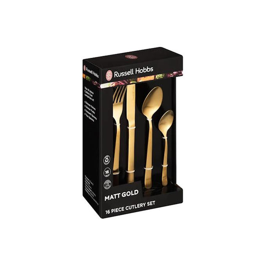 Russell Hobbs 16 Piece Stainless Steel Cutlery Set Gold