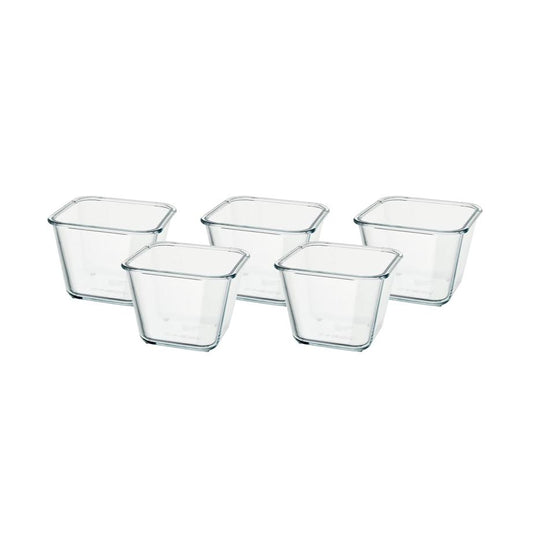 Kitchen Life 5 Piece 1.2Lt Square Casserole Set Clear