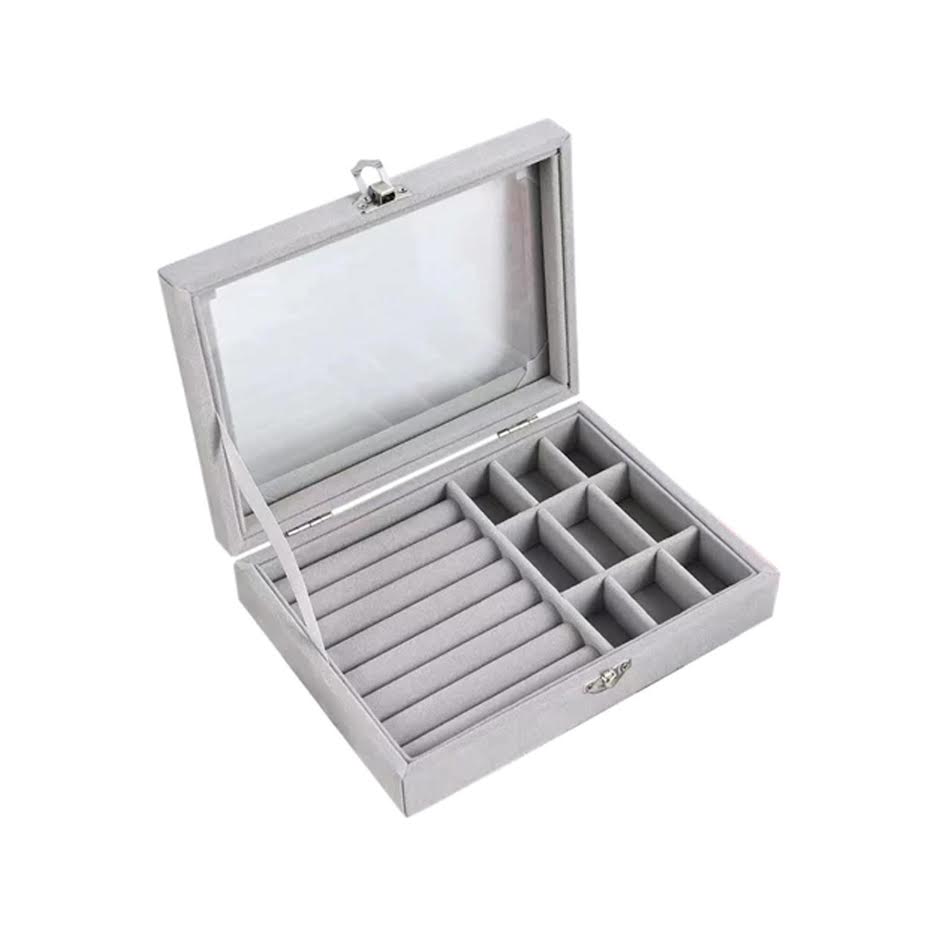 Urban Decor Flannel Jewelry Box Grey