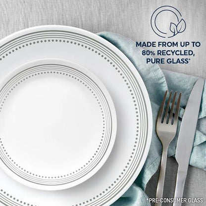 Corelle Mystic Grey 12 Piece Dinner Set White