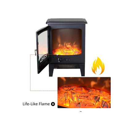 Condere 1800W Electric Heater Fireplace Heater ZR-8001- Black