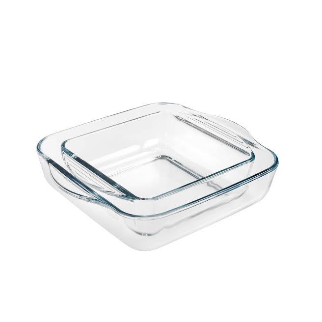 Borcam 2 Piece Casserole Set Clear