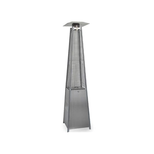 Elba Glass Tube Gas Patio Heater Silver