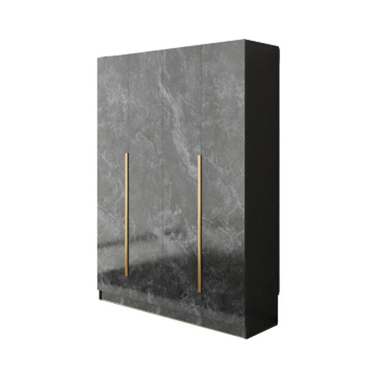 Exotic Designs 4 Door Wardrobe Black & Gold