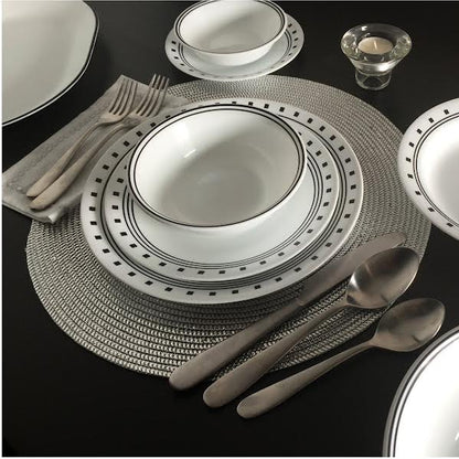 Corelle City Block 18 Piece Dinner Set White
