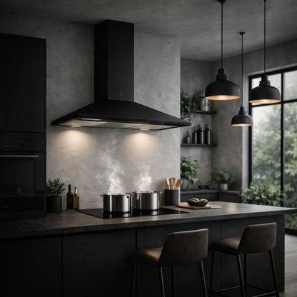 Elica 90cm Pyramid Style Cooker Hood Black