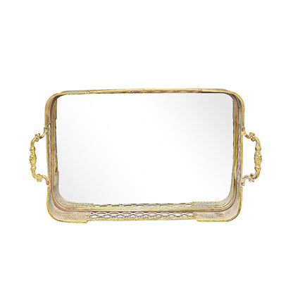 Urban Decor Large Mira Handled Mirror Tray Bronze