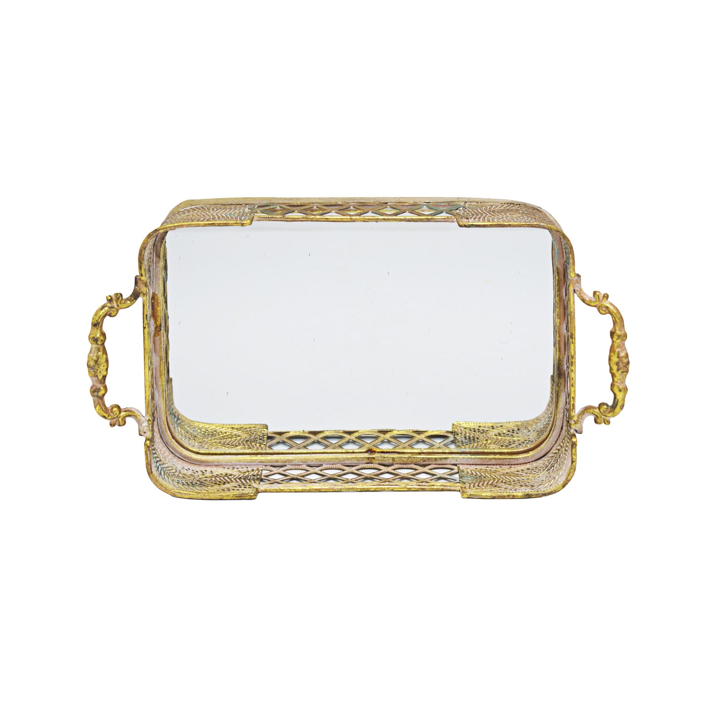 Urban Decor Small Mira Handled Mirror Tray Bronze