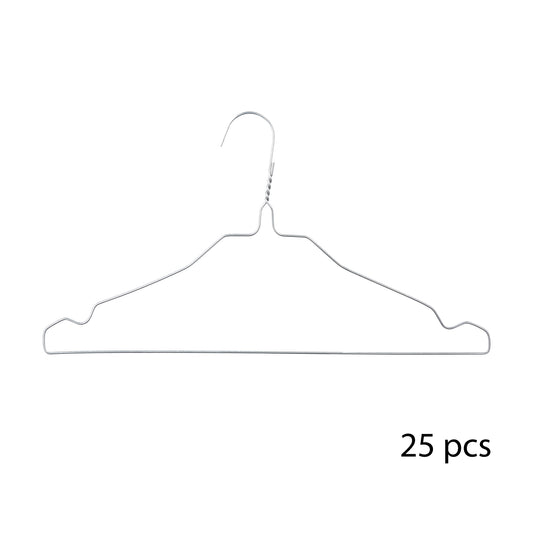 Urban Decor 25 Piece Metal Laundry Hanger Set Silver