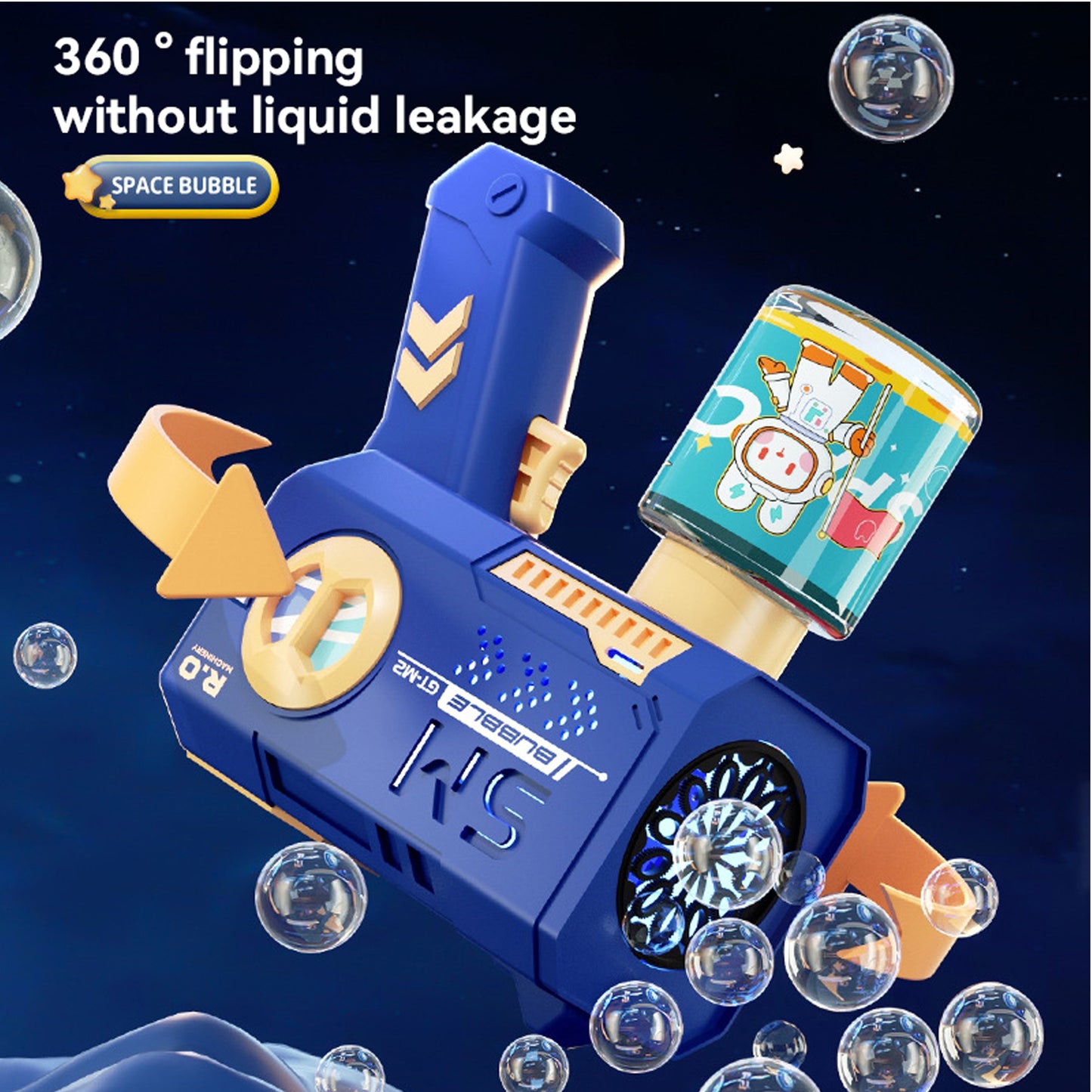 12 Hole Space Kids Bubble Machine Blue