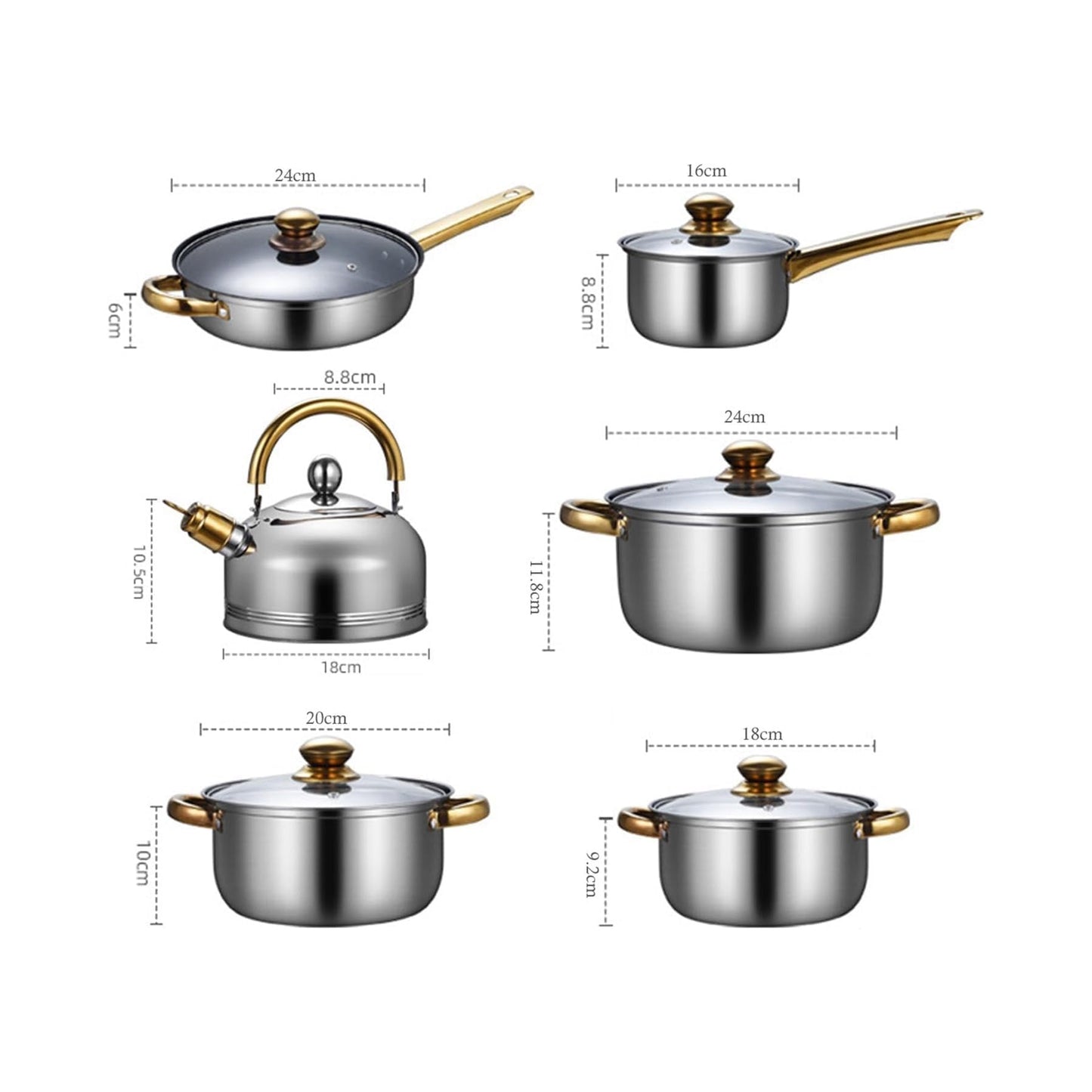 12 Piece Stainless Steel Cookware Set