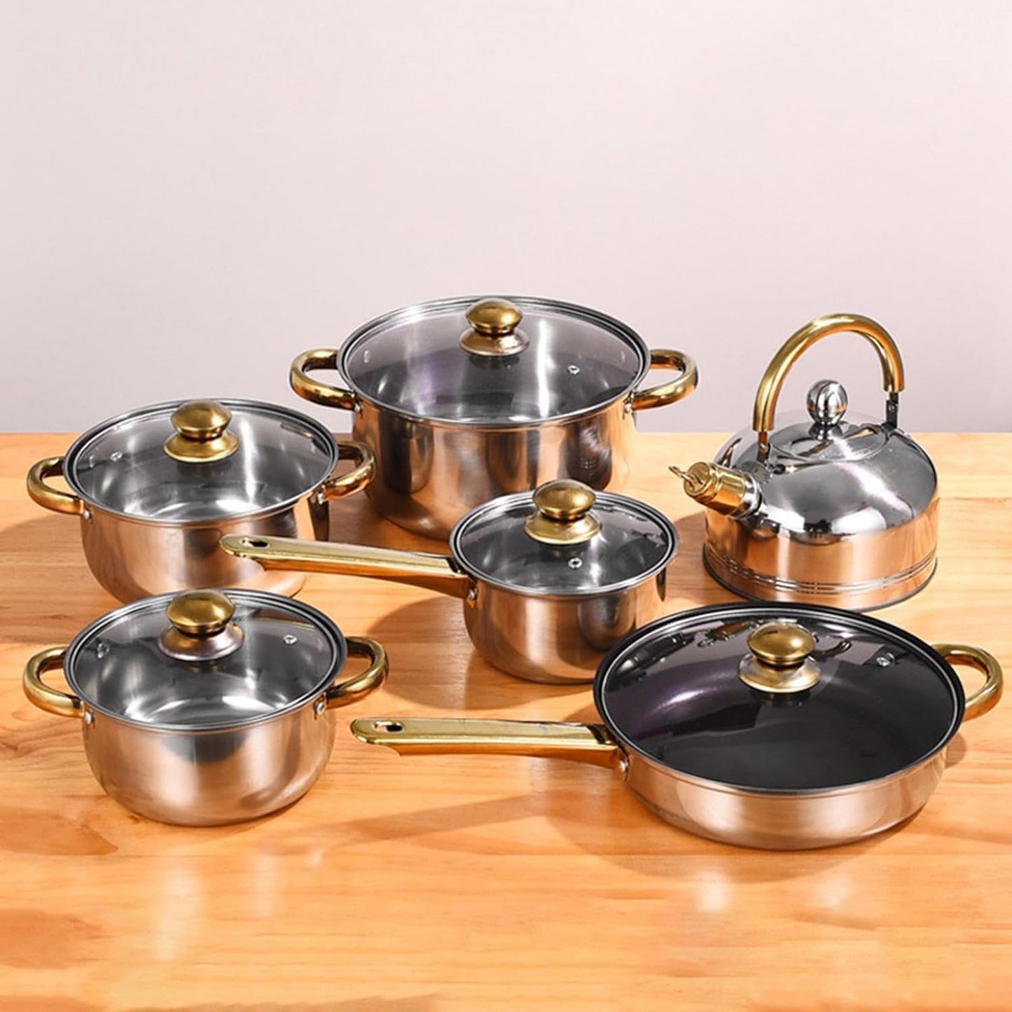 12 Piece Stainless Steel Cookware Set