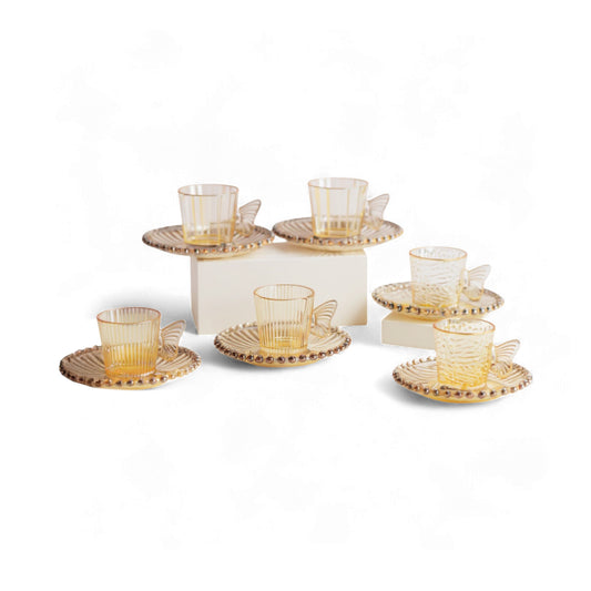 Kitchen Life 12 Piece Espresso Cup Set Gold
