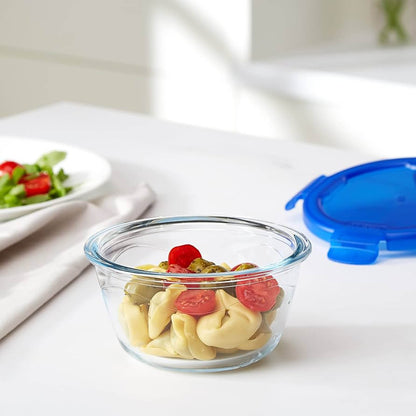 Pyrex Cook & Go Glass Small Round Bowl With Lock-Lid Clear