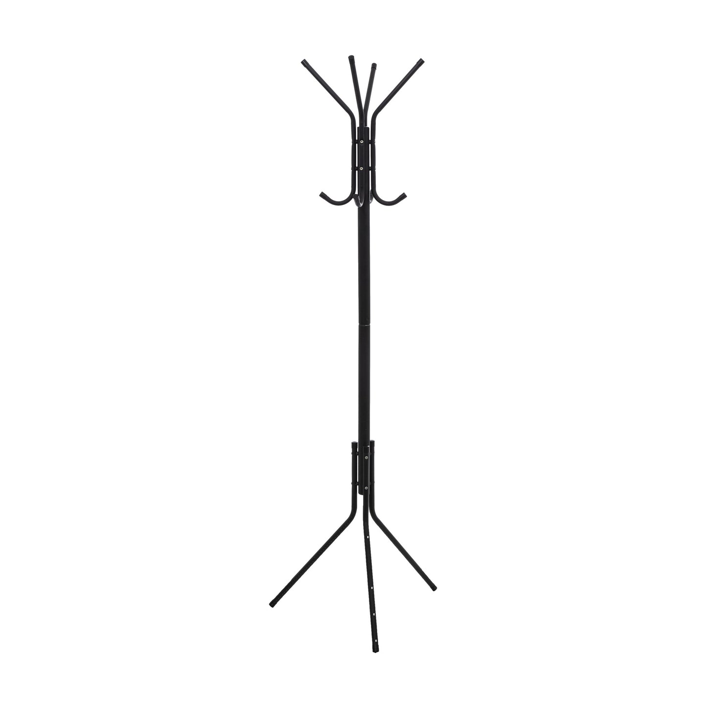 Five 8 Hook Wooden Coat Rack Black