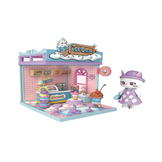 138 Piece DIY Ice Cream Shop Miniature Assembly Set Pink