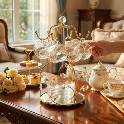 13 Piece Cup & Saucer Set Gold