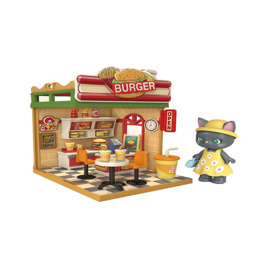 165 Piece DIY Burger Shop Miniature Assembly Set Orange