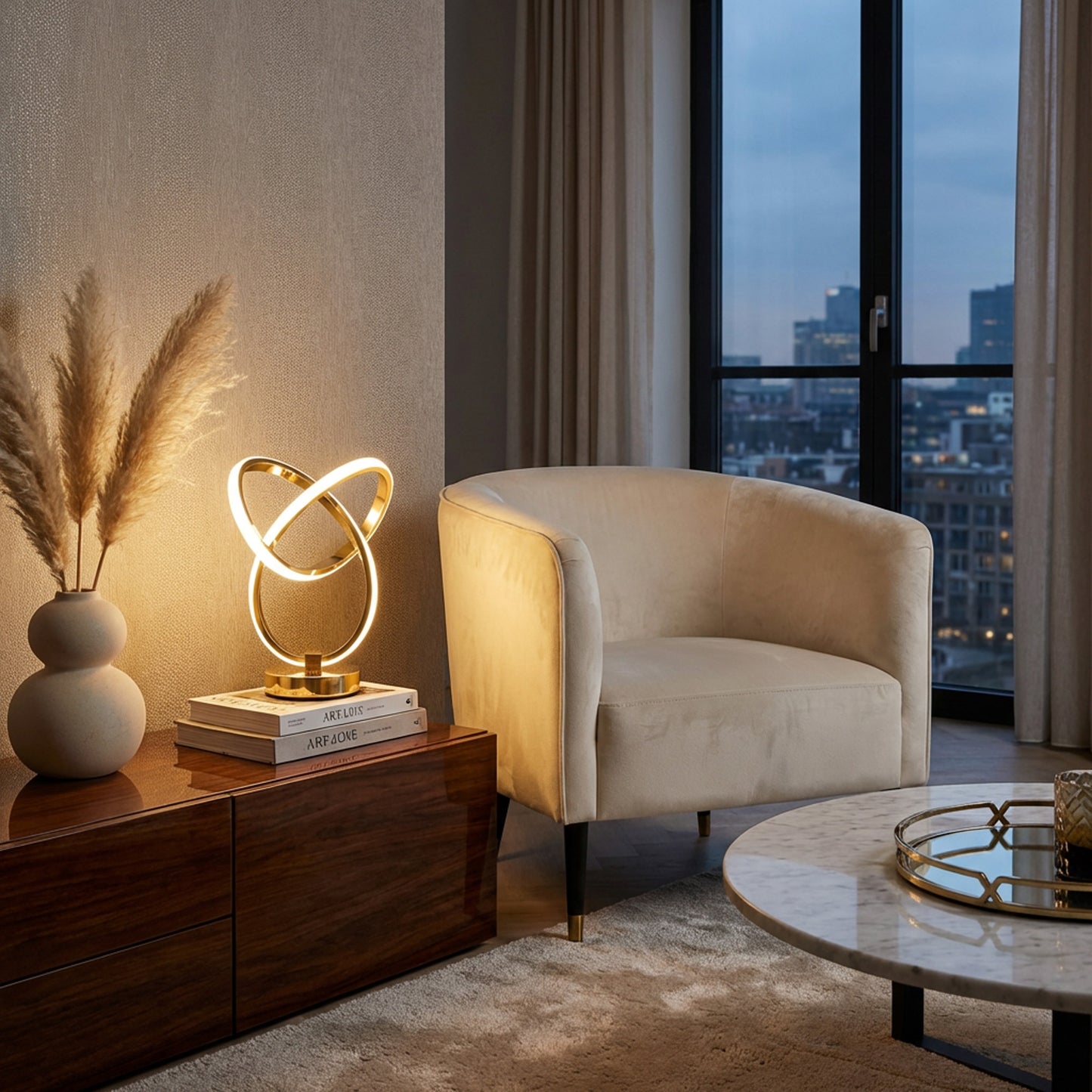 Interlinked Design Desk Lamp Gold