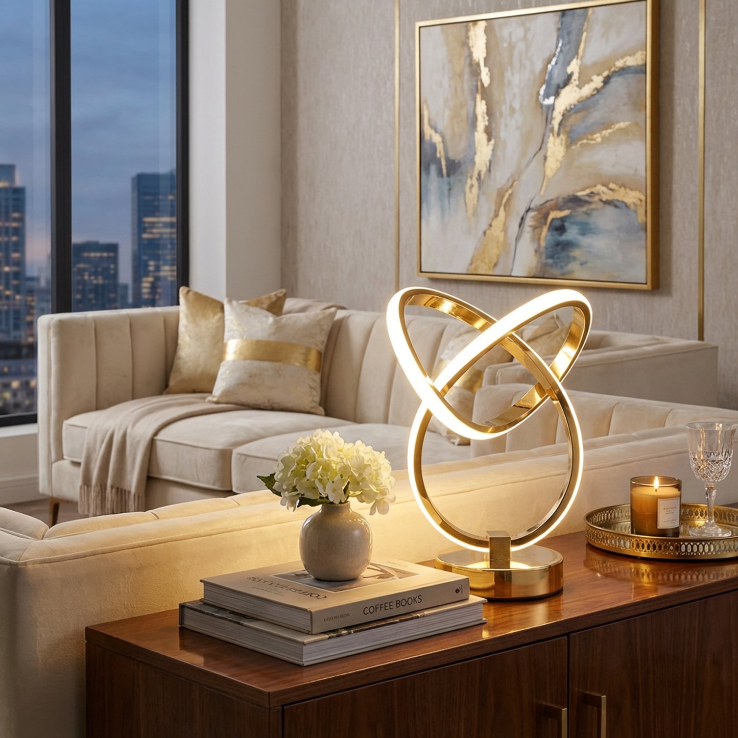 Interlinked Design Desk Lamp Gold