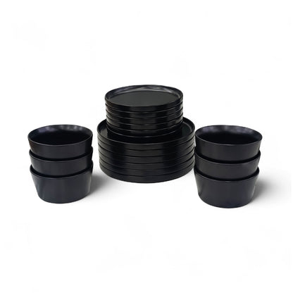 Kitchen Life 18 Piece Dinner Set Black