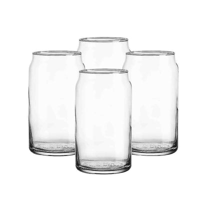 Kitchen Life 4 Piece 515ml Can Shaped Glass Set Clear