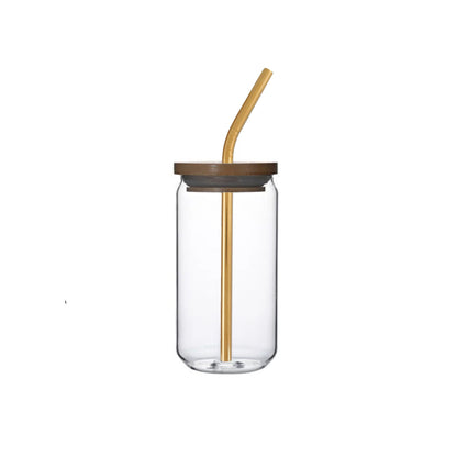 Kitchen Life 500ml Can Shaped Tumbler with Lid & Straw Clear