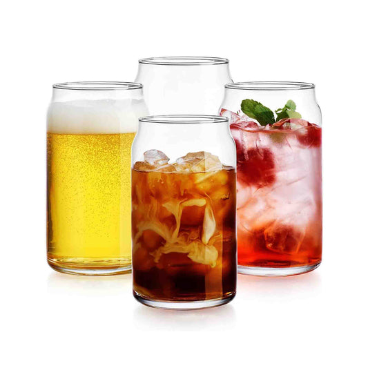 Aqua 4 Piece 515ml Can Shaped Glass Set Clear