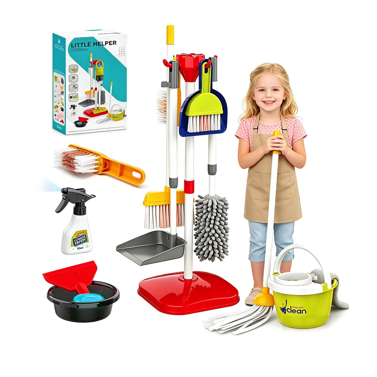 18 Piece Little Helper Cleaning Tool Set Green