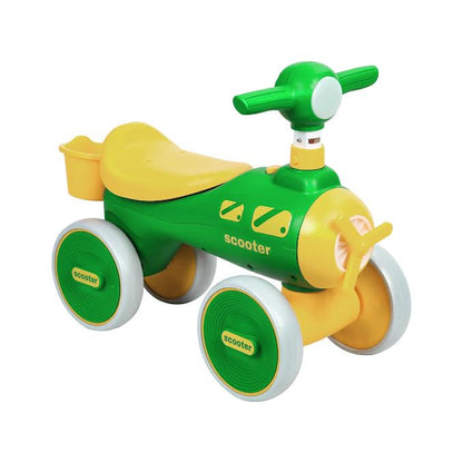 Toddler 4 Wheeler Balance Bike Yellow & Green