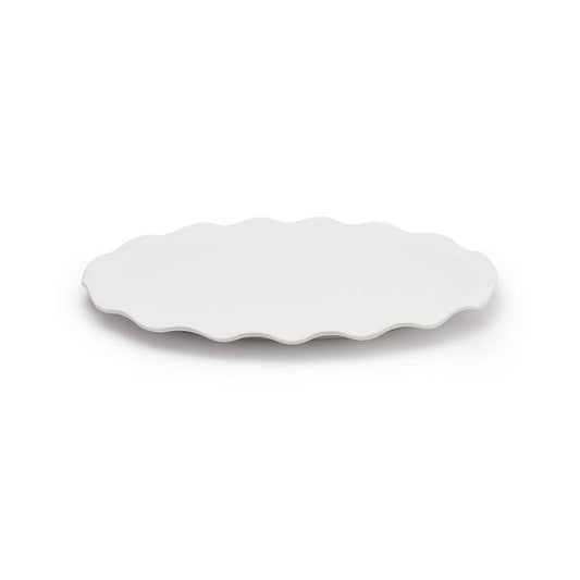 JAN Maison Blanche 40.8cm Wave Oval Platter White