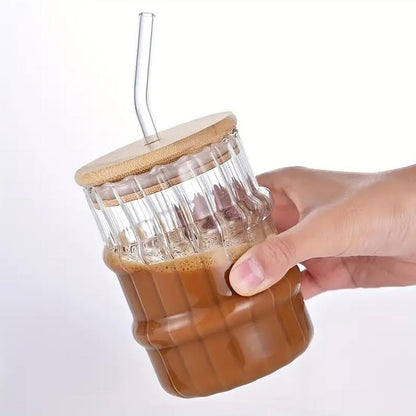Glass Tumbler With Lid & Straw Clear