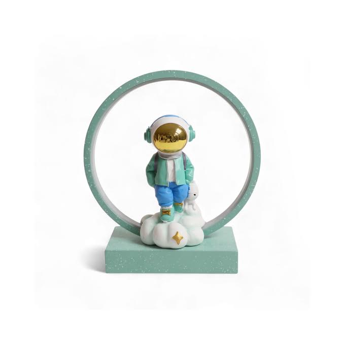 Astronaut Figurine Desk Lamp With Base Blue