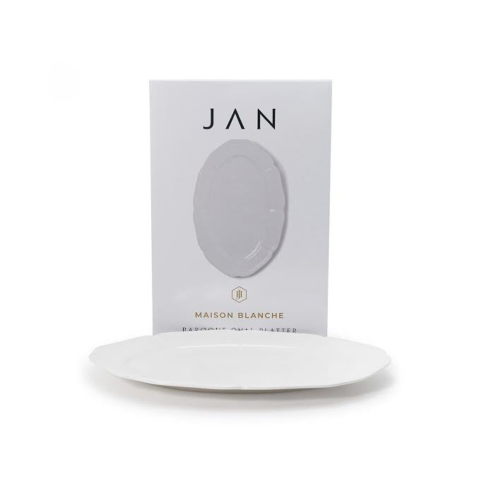 JAN Maison Blanche 41cm Baroque Oval Platter White