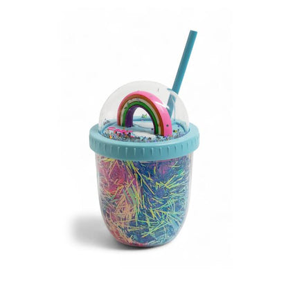 Rainbow Tinsel Sippy Cup Blue